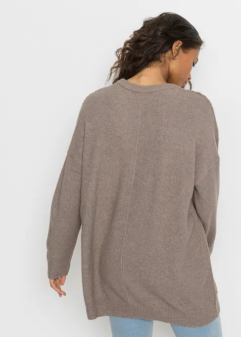 Oversized genser med flettem&oslash;nster, bonprix
