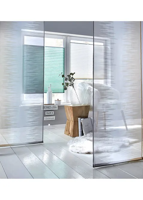 Panelgardin med trykt mønster og resirkulert polyester (2-pack), bonprix