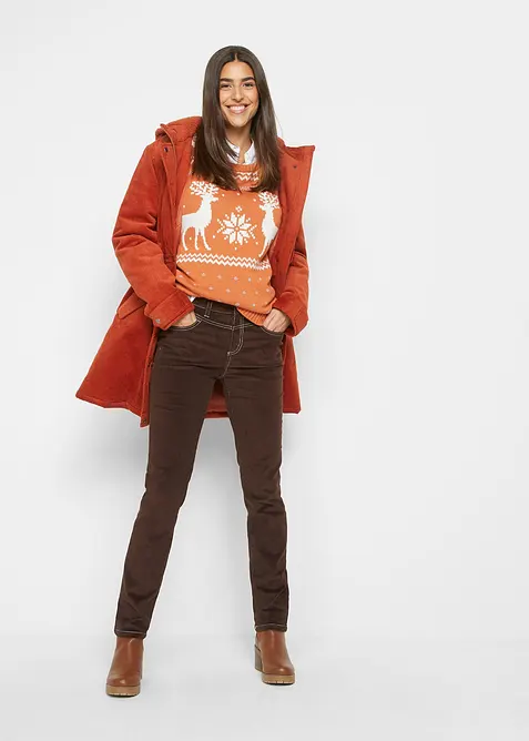 Slim Fit-kordfløyelsbukse med stretch, bonprix