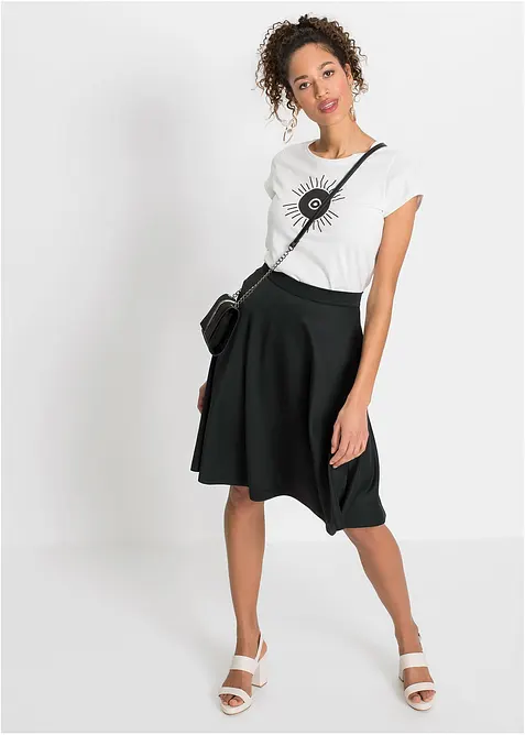 Skjørt i mykt scuba-materiale, bonprix