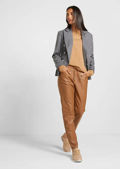 Pull on-bukse i imitert skinn, bonprix