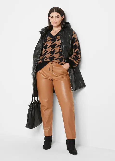 Pull on-bukse i imitert skinn, bonprix