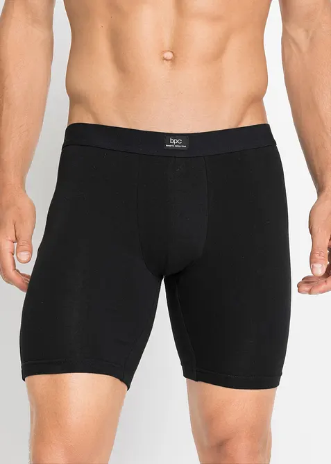 Boksershorts med bomull i ettersittende modell med lange ben (2-pack), bonprix