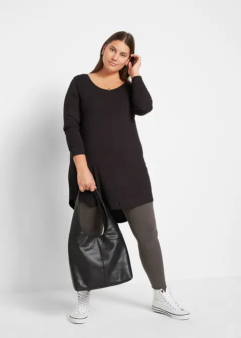 Langermet, lang topp i viskose, bonprix