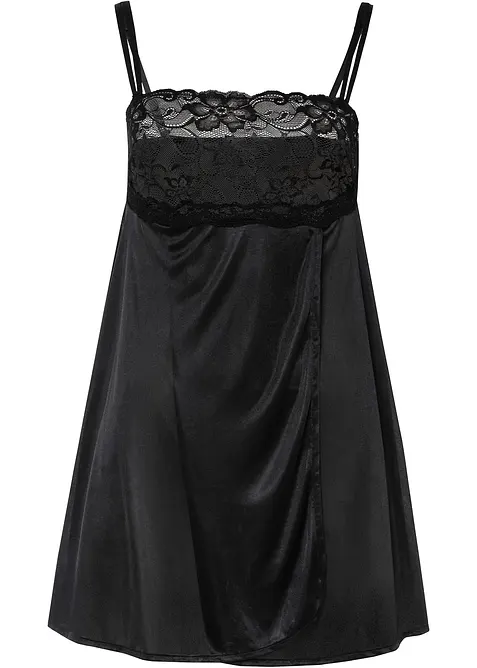 Neglisj&eacute; i glinsende materiale, bonprix