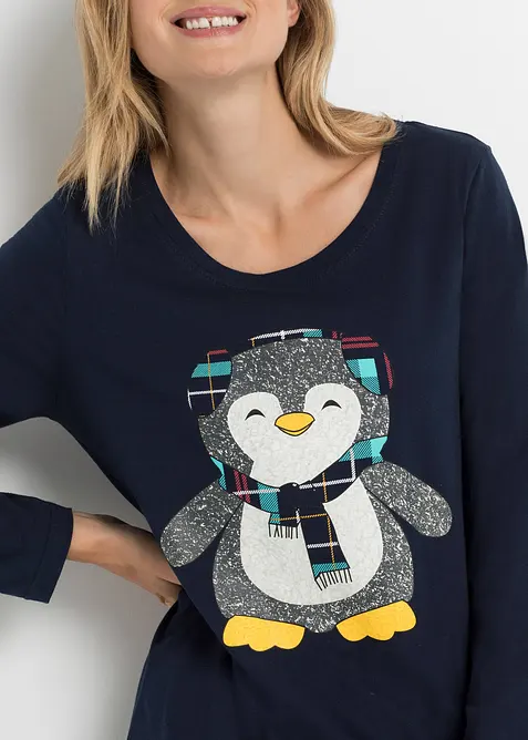 Pyjamas med flanellbukse, bonprix