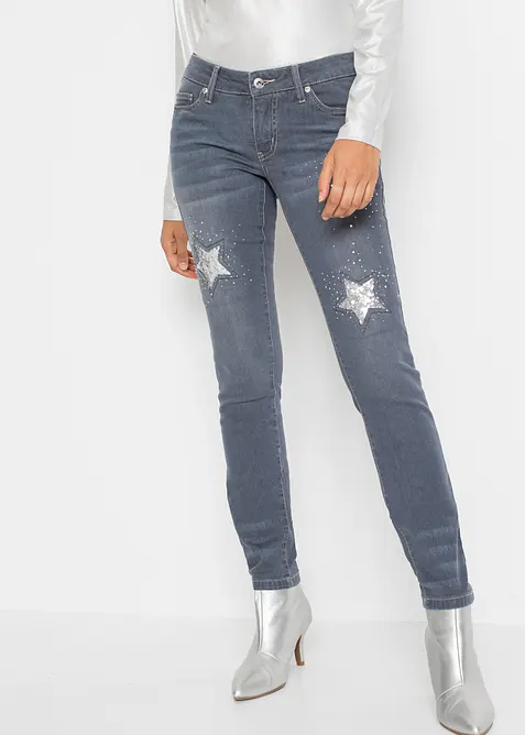 Skinny-Jeans med stjernedesign, bonprix