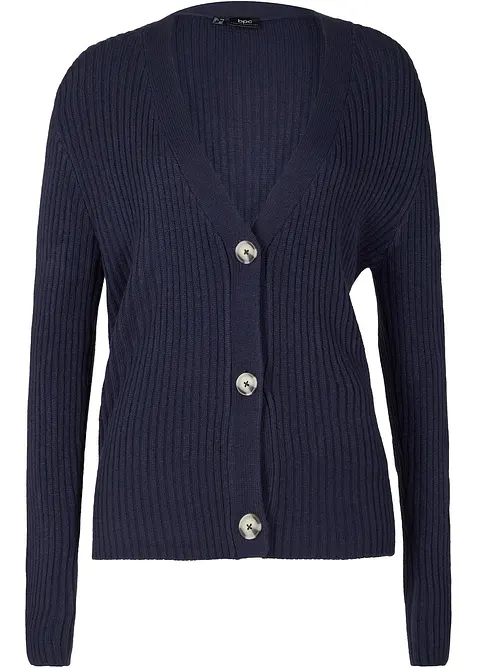 Ribbestrikket cardigan, bonprix