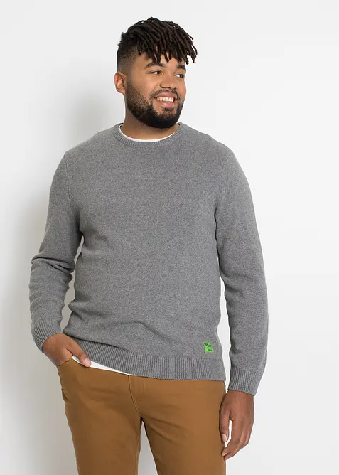 Finstrikket genser med resirkulert bomull, bonprix