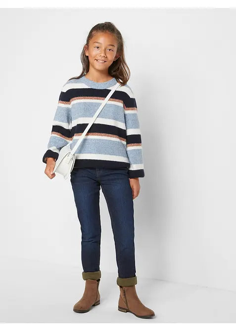 Termojeans med  jerseyfôr, Mid Waist, bonprix