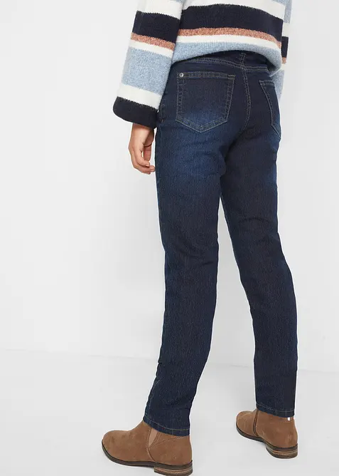 Termojeans med  jerseyfôr, Mid Waist, bonprix