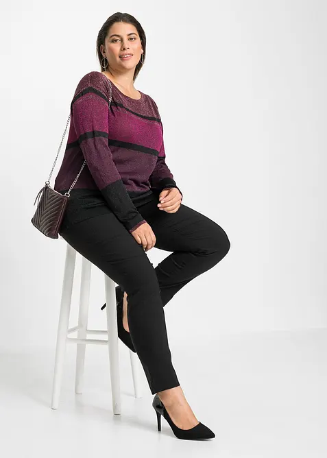 Finstrikket genser i viskosemiks, bonprix