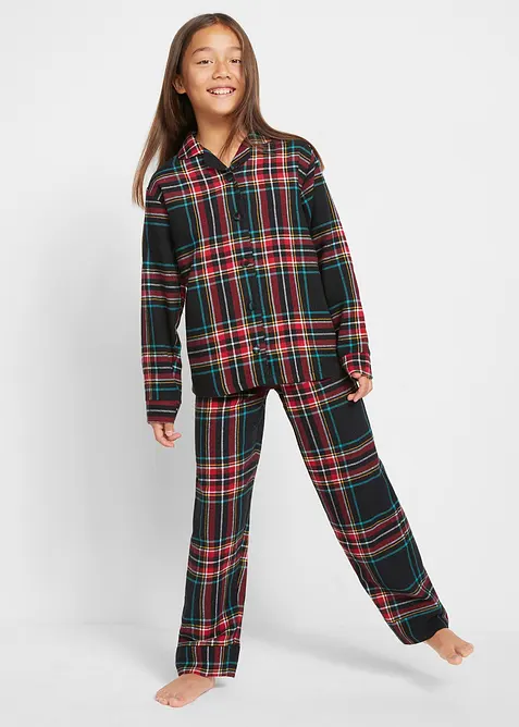 Pyjamas i myk flanell for barn (2-delt sett), bonprix