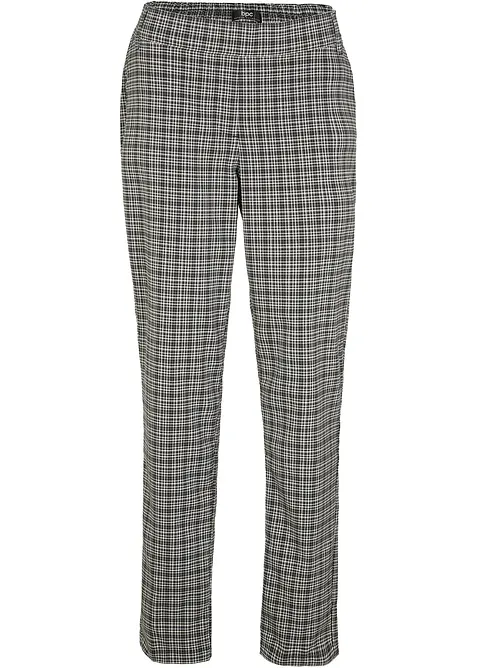 Slip on-bukse med komfortlinning, rutet, bonprix