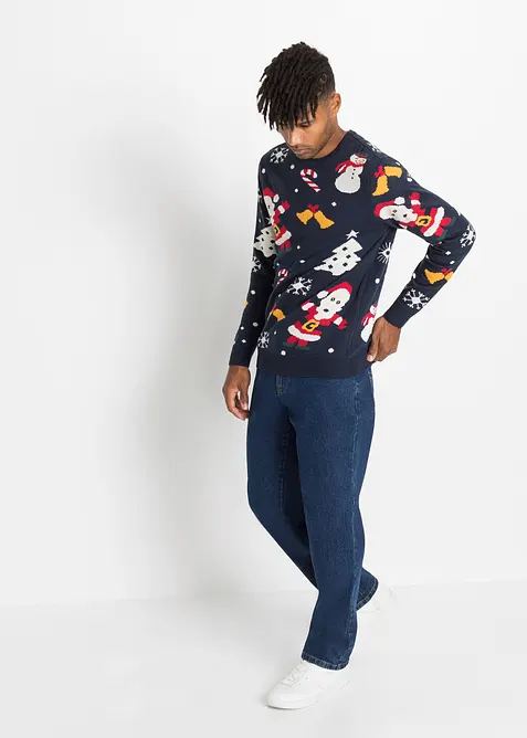 Finstrikket genser med julemotiv, bonprix