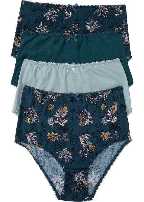 High Waist-truse med økologisk bomull (4-pack), bonprix
