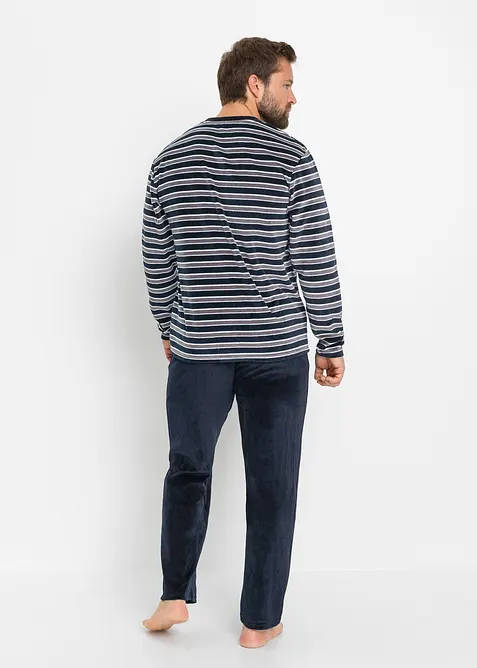 Pyjamas av mykt fl&oslash;yelsmateriale med lange ermer, bonprix