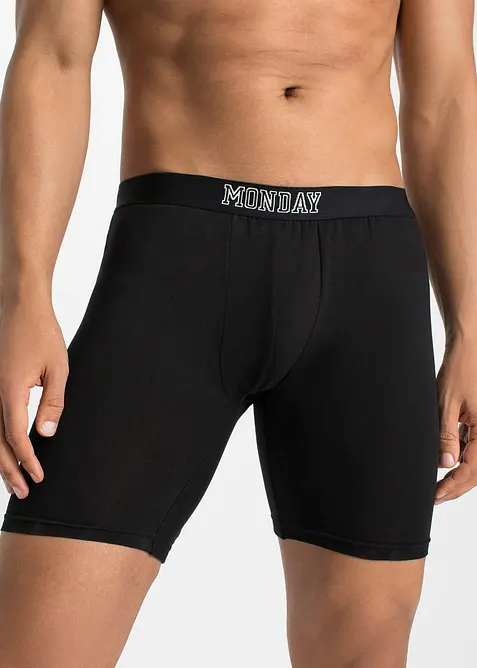 Boksershorts med bomull i ettersittende modell med lange ben (7-pack), bonprix