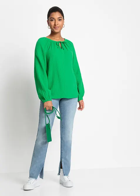 Bluse i luftig musselin, bonprix