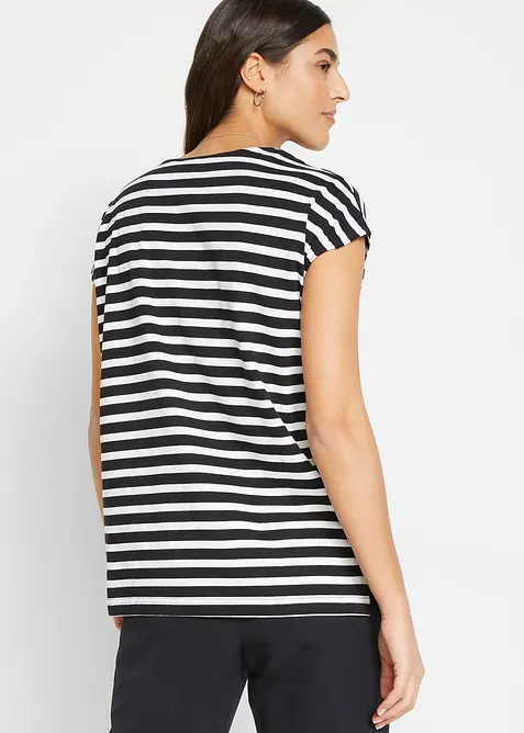 Stripet topp av &oslash;kologisk bomull, bonprix