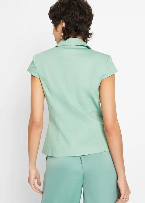 Kortermet blazer i bomullssateng, bonprix