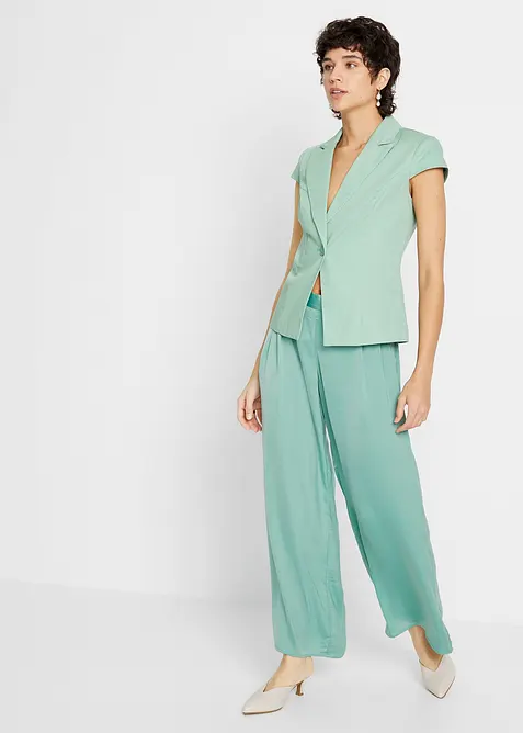 Kortermet blazer i bomullssateng, bonprix