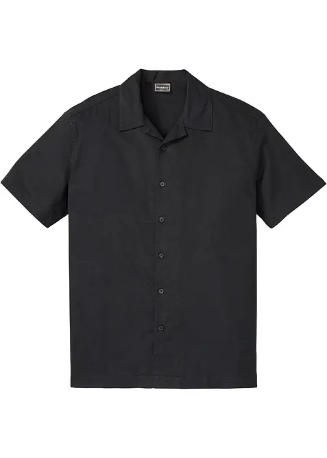 Kortermet skjorte med lin, Loose Fit, bonprix