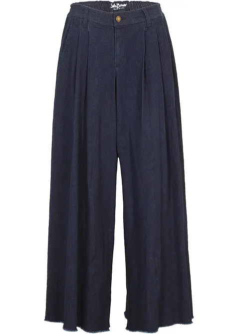 Wide Leg bukseskj&oslash;rt i denim, bonprix