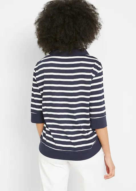 Poloskjorte i viskosemiks, bonprix