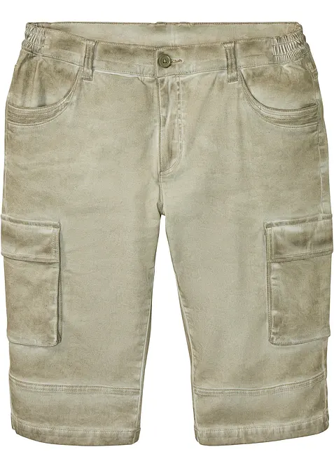 Lang cargo-bermudashorts med stretch og komfortsnitt, Regular Fit, bonprix