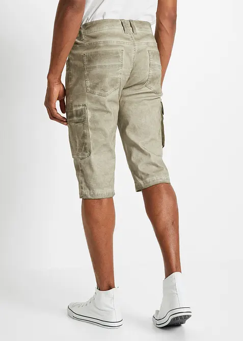 Lang cargo-bermudashorts med stretch og komfortsnitt, Regular Fit, bonprix