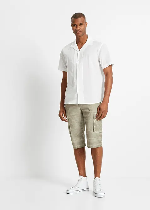 Lang cargo-bermudashorts med stretch og komfortsnitt, Regular Fit, bonprix