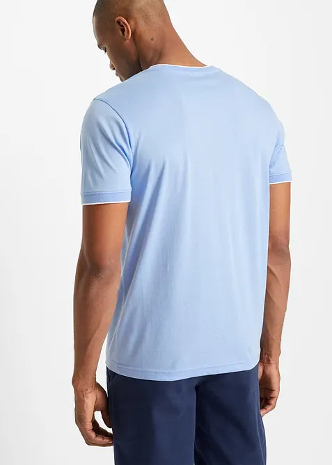 T-skjorte med V-hals med kontrastkant, bonprix