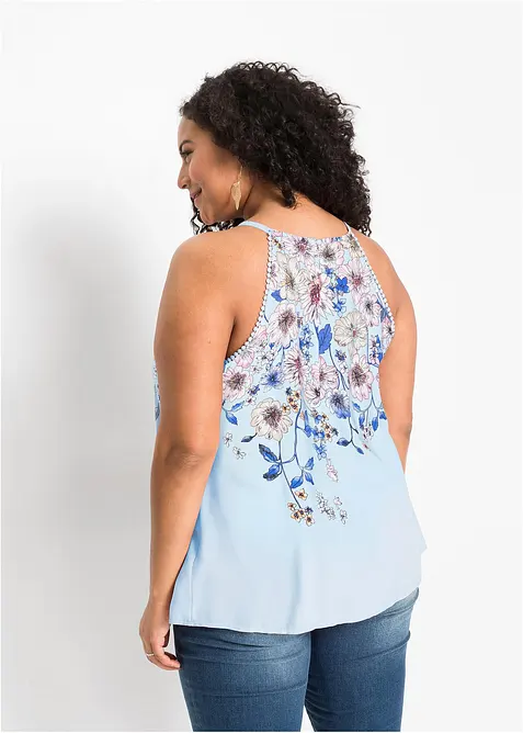 Ermeløs bluse i lett viskose, bonprix