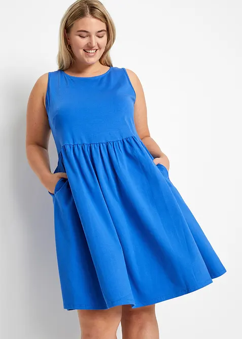 Trikotkjole i 100% bomull med lommer, bonprix