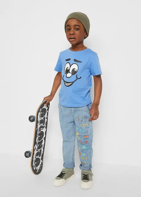 T-skjorte med økologisk bomull (2-pack), bonprix