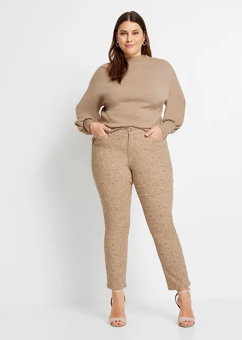 Strikket genser med ballongermer, bonprix