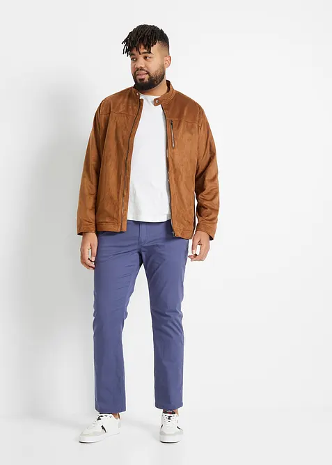 Regular Fit chinos med stretchlinning og belte, Straight, bonprix