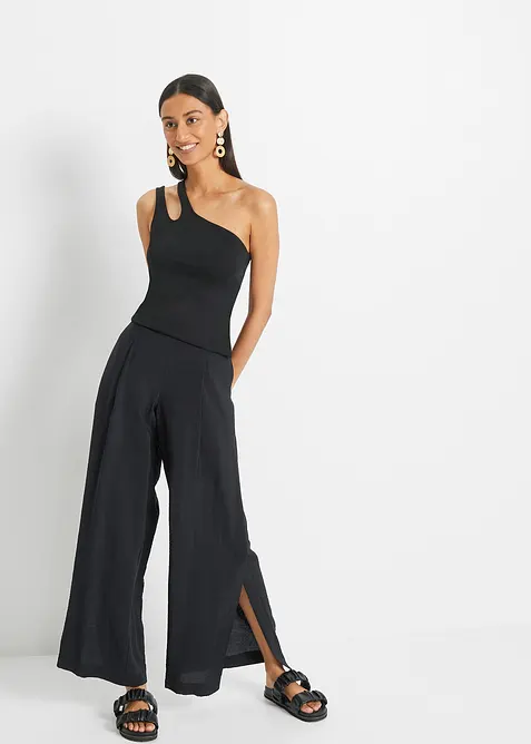 Cold shoulder-topp med økologisk bomull, bonprix