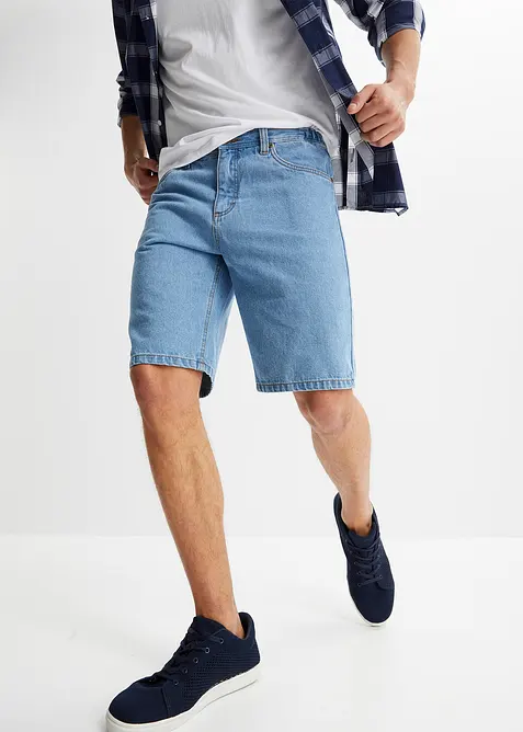 Jeans-bermudashorts med stretchlinning, Classic Fit, bonprix