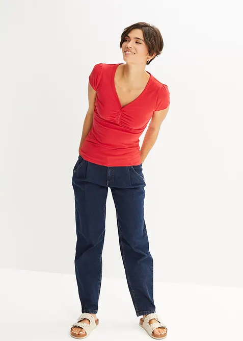 Topp med knappestolpe, med &oslash;kologisk bomull, bonprix