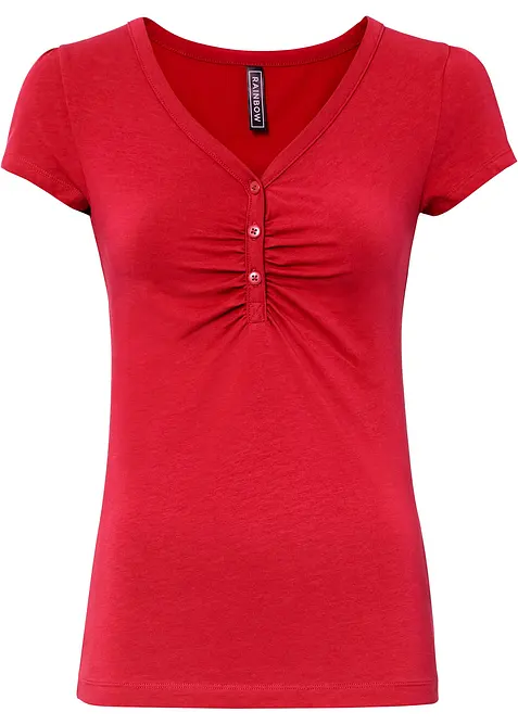 Topp med knappestolpe, med &oslash;kologisk bomull, bonprix