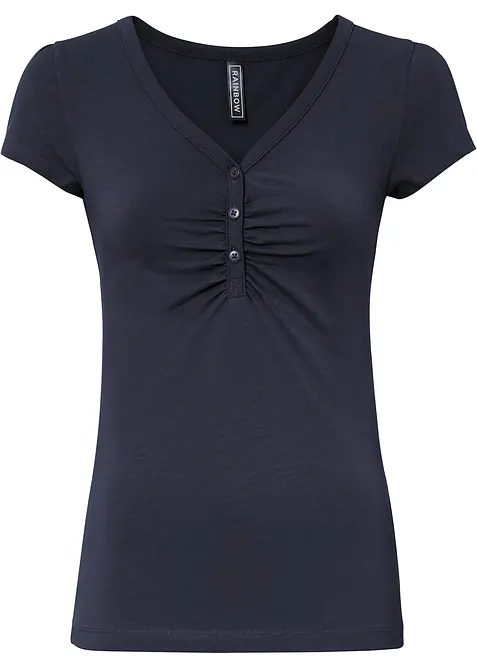 Topp med knappestolpe, med &oslash;kologisk bomull, bonprix