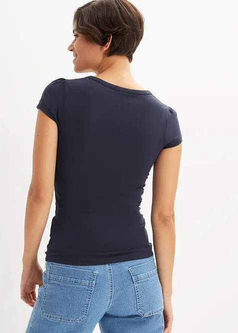 Topp med knappestolpe, med &oslash;kologisk bomull, bonprix