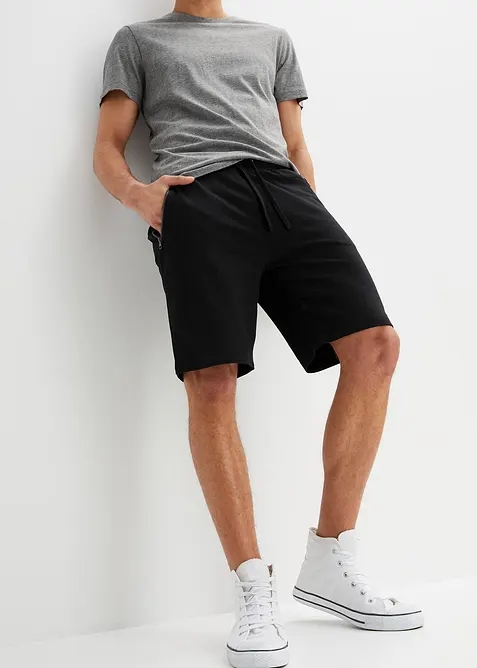 Sweat-bermudashorts med praktiske glidel&aring;slommer, bonprix