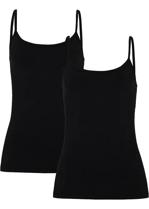 Singlet i &oslash;kologisk bomull (2-pack), bonprix