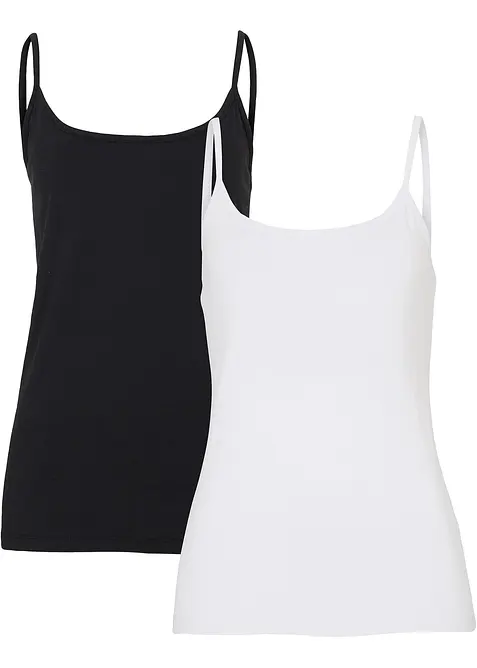 Singlet i &oslash;kologisk bomull (2-pack), bonprix