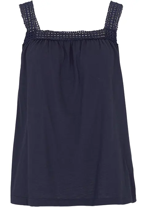 Ledig topp med stropper av blonde, bonprix