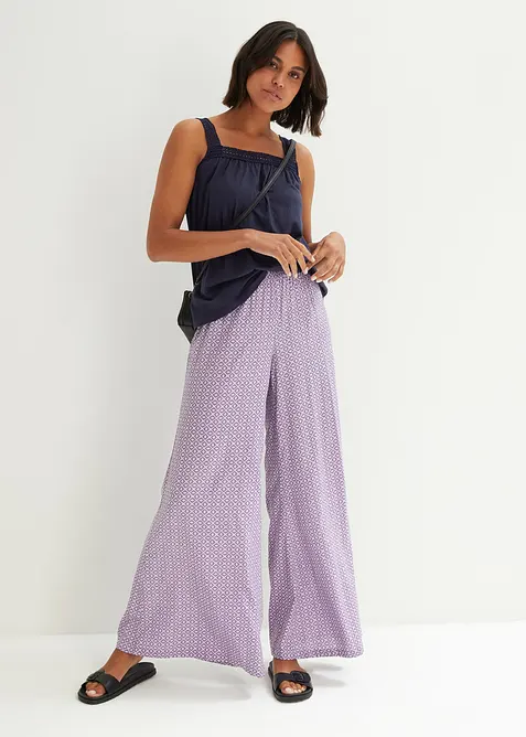 Ledig topp med stropper av blonde, bonprix