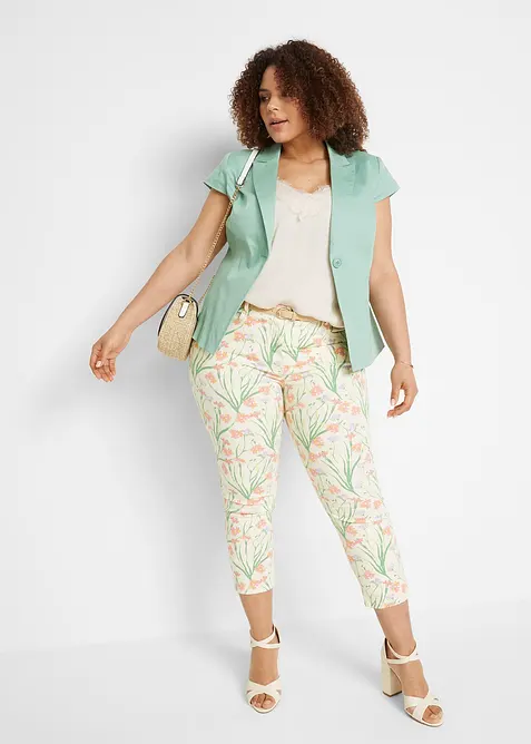 Kortermet blazer i bomullssateng, bonprix